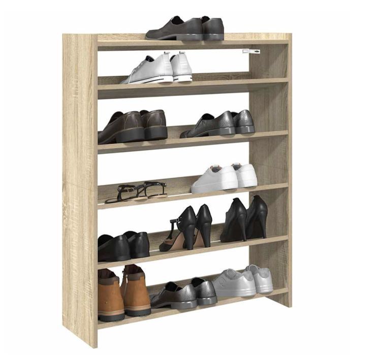 Étagère à chaussures en bois Manda L 60 x H 100 cm - Rangement 5 niveaux - Photo n°9