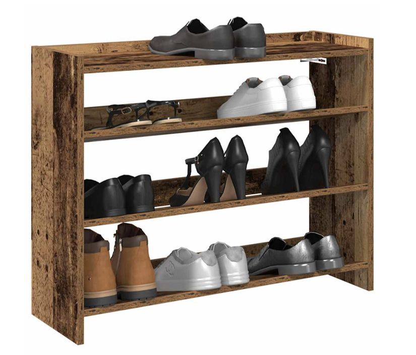 Étagère à chaussures en bois Manda L 60 x H 62 cm - Rangement 3 niveaux - Photo n°9