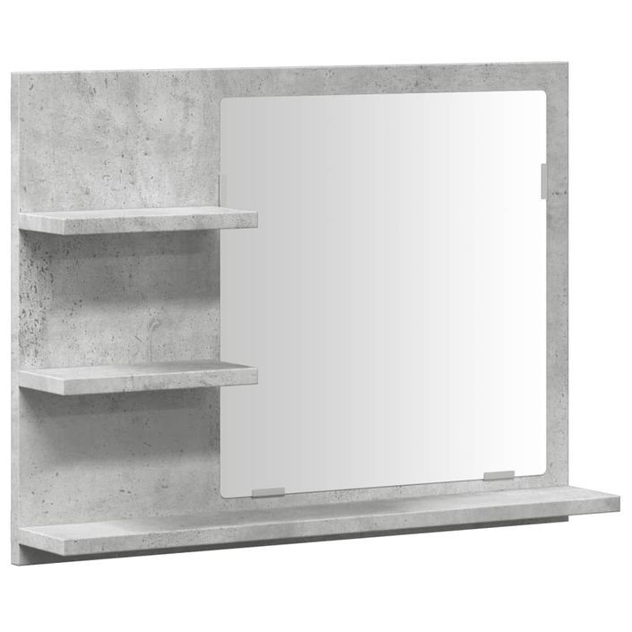 Étagère à miroir de salle de bain gris béton 60x10,5x45 cm - Photo n°2