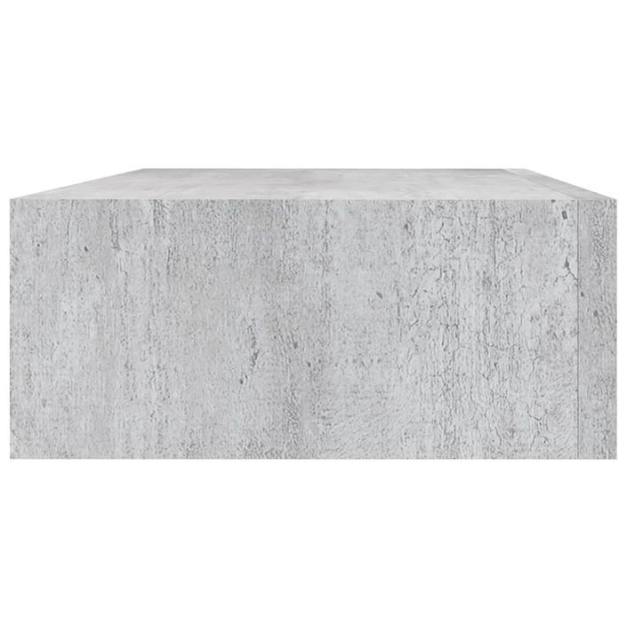 Étagère à tiroir murale Gris béton 40x23,5x10 cm MDF - Photo n°5