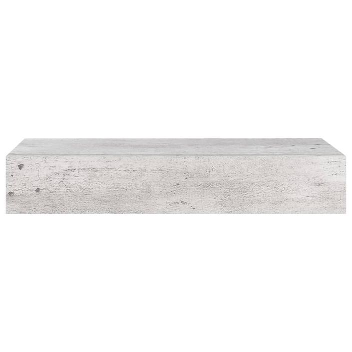 Étagère à tiroir murale Gris béton 60x23,5x10 cm MDF - Photo n°4