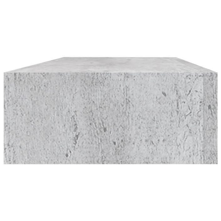 Étagère à tiroir murale Gris béton 60x23,5x10 cm MDF - Photo n°5