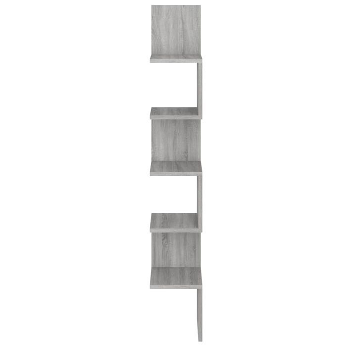 Étagère angle murale Sonoma gris 20x20x127,5 cm Bois ingénierie - Photo n°3