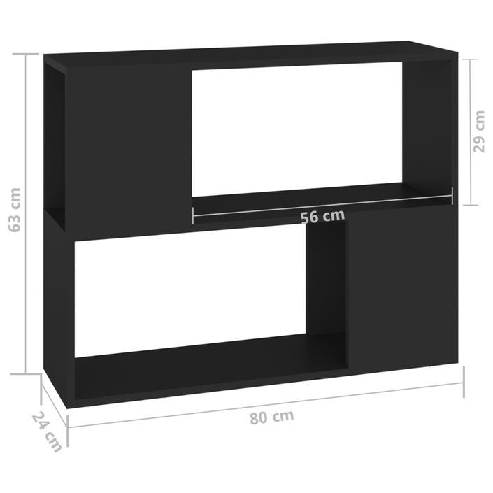 Etagère basse Noir 80x24x63 cm - Photo n°7