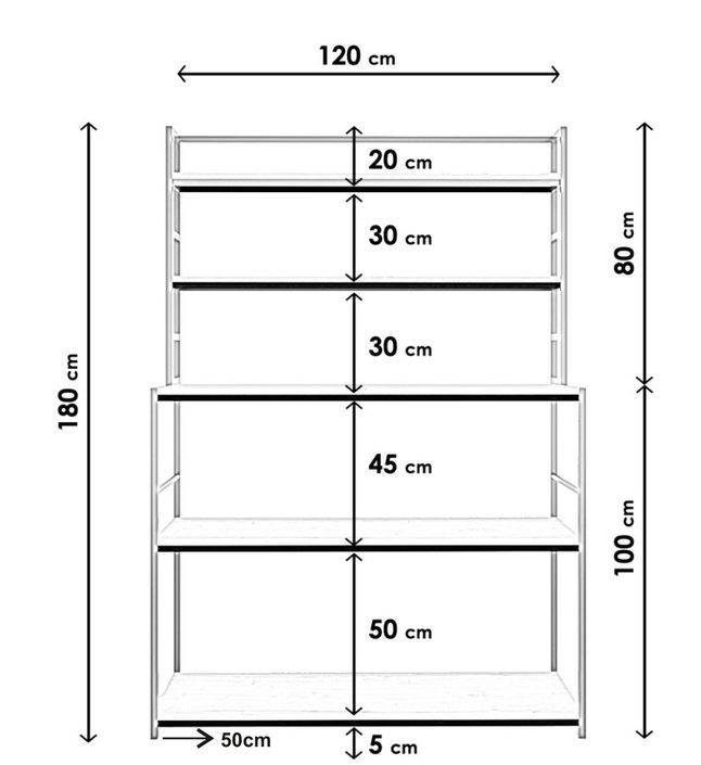 Étagère bibliothèque bois clair et métal noir Klark 120 cm - Photo n°6