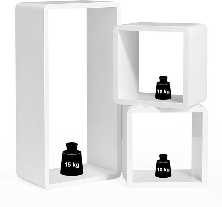 Étagère cube modulable bois blanc - Lot de 3 - Photo n°2