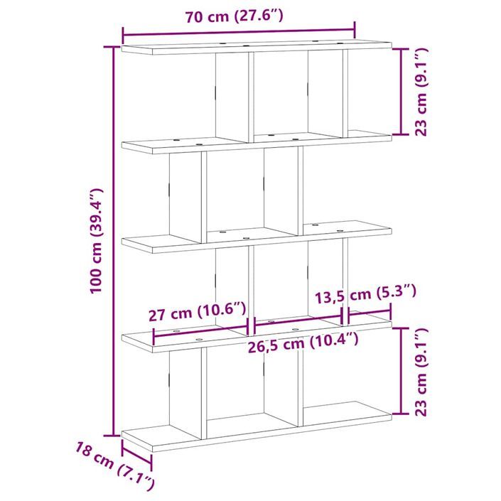 Étagère cube murale 12 compartiments blanc bois d'ingénierie - Photo n°10