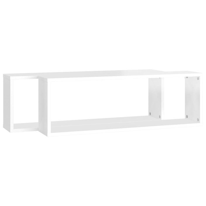 Étagère cube murale 2 pcs Blanc brillant 80x15x26,5cm Bako - Photo n°4