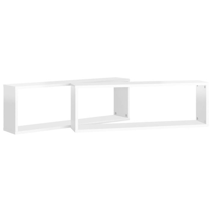 Étagère cube murale 2 pcs Blanc brillant 80x15x26,5cm Bako - Photo n°5