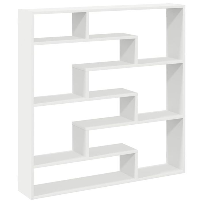 Étagère cube murale 7 compartiments blanc bois d'ingénierie - Photo n°6