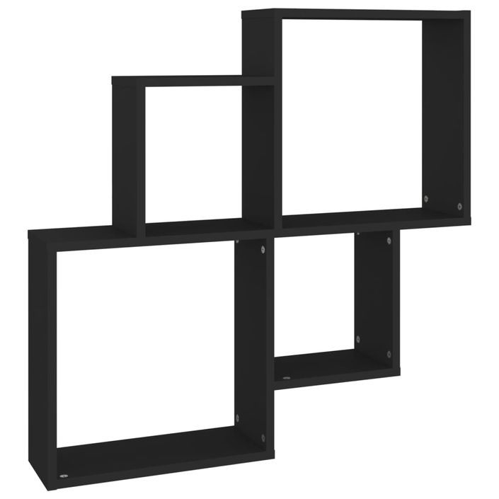 Étagère cube murale Noir 80x15x78,5 cm - Photo n°2