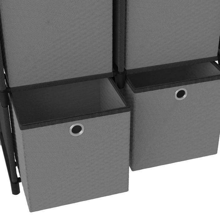 Étagère d'affichage 5 cubes et boîtes Noir 103x30x72,5 cm Tissu - Photo n°6
