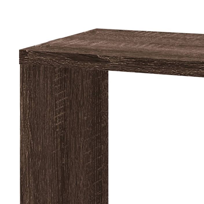 Étagère d'angle murale chêne marron 45x45x147cm bois ingénierie - Photo n°7