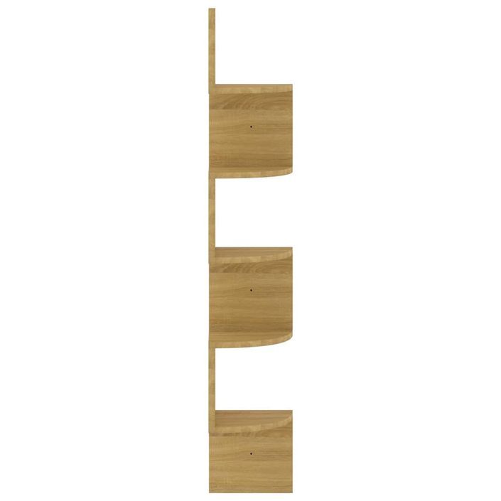 Étagère d'angle murale chêne sonoma 19x19x123cm bois ingénierie - Photo n°5