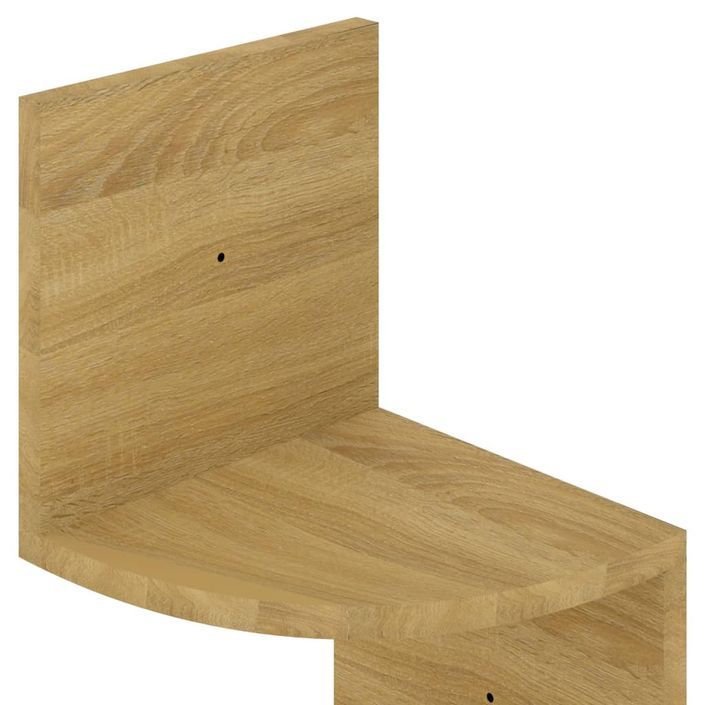 Étagère d'angle murale chêne sonoma 19x19x123cm bois ingénierie - Photo n°6