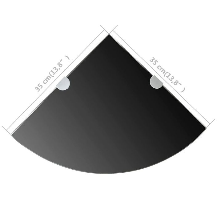 Étagère de coin avec supports chromés Verre Noir 35 x 35 cm - Photo n°6