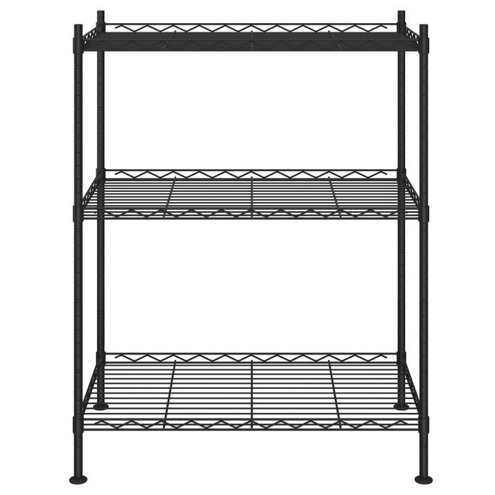 Étagère de rangement 3 niveaux 60x35x76 cm noir 150 kg - Photo n°3