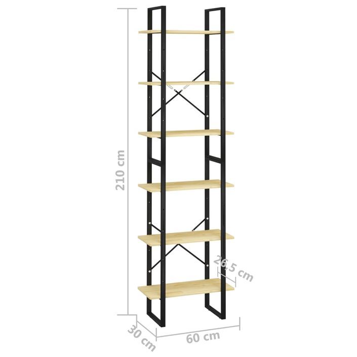 Étagère de rangement 60x30x210 cm Bois de pin massif - Photo n°9