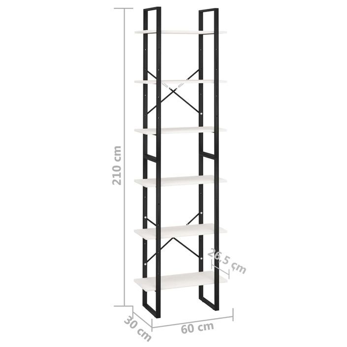 Étagère de rangement Blanc 60x30x210 cm Bois de pin massif - Photo n°9