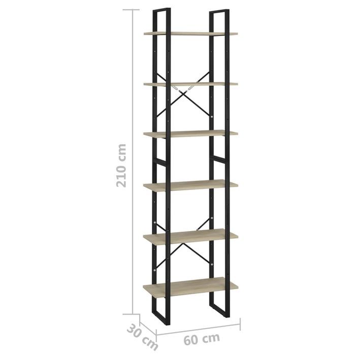 Étagère de rangement Chêne Sonoma 60x30x210cm Bois d'ingénierie - Photo n°8