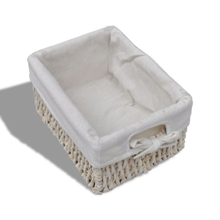 Étagère de rangement en bois 5 paniers en tissage Blanc - Photo n°5