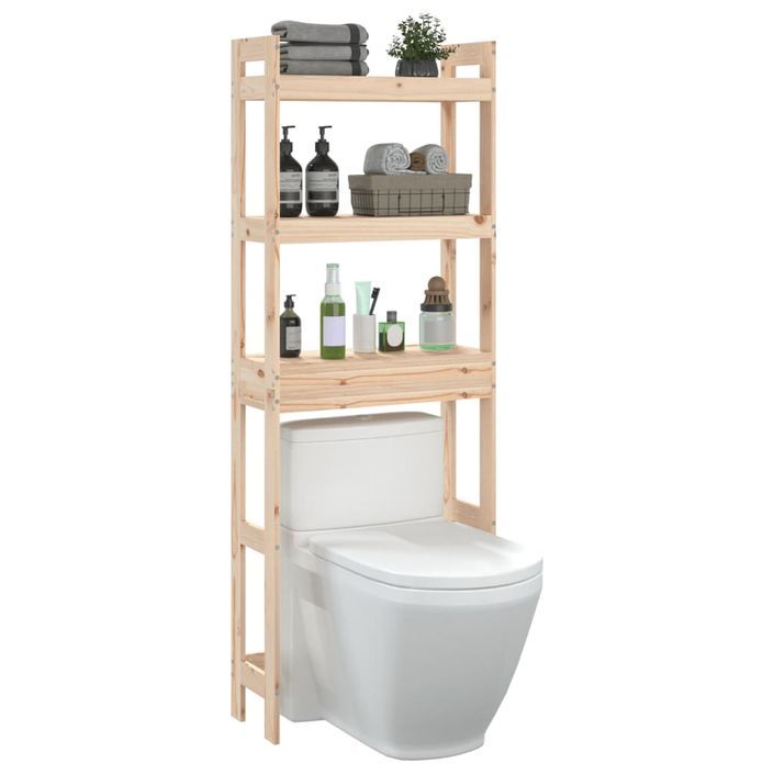 Étagère de toilette 63x26x171 cm Bois de pin massif - Photo n°4