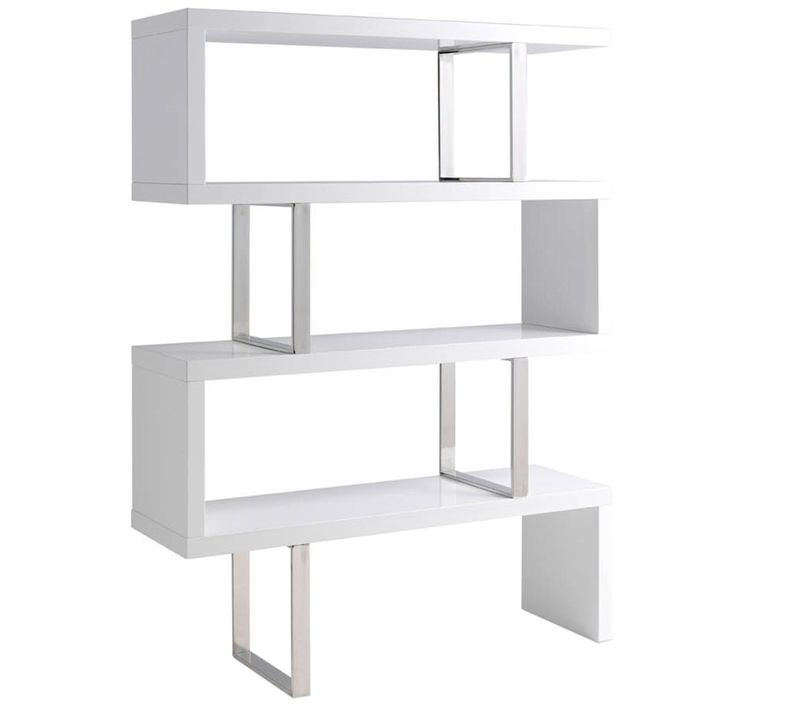 Etagère design Estenda 130 cm - Laqué blanc et acier chromé - Photo n°1