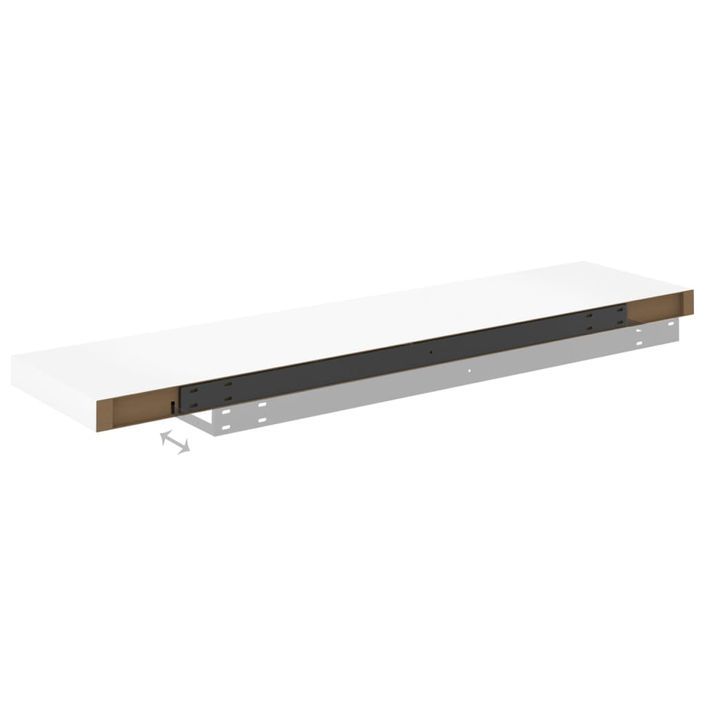 Étagère flottante murale Chêne et blanc 100x23,5x3,8 cm MDF - Photo n°7