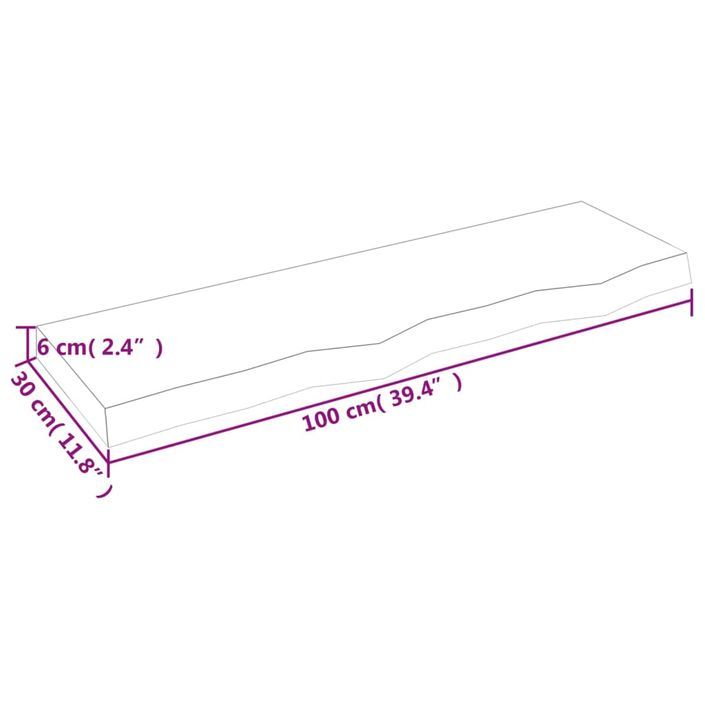 Étagère murale 100x30x(2-6) cm bois de chêne massif non traité - Photo n°9