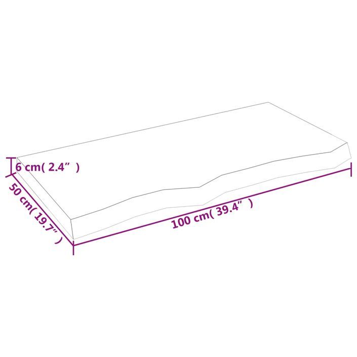 Étagère murale 100x50x(2-6) cm bois de chêne massif non traité - Photo n°9