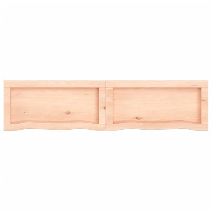 Étagère murale 120x30x(2-6) cm bois de chêne massif non traité - Photo n°6