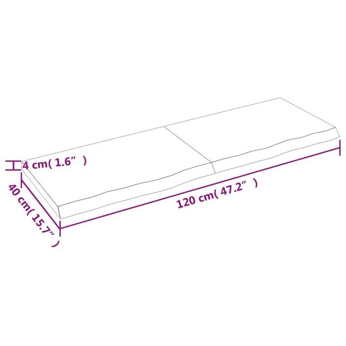 Étagère murale 120x40x(2-4) cm bois de chêne massif non traité - Photo n°10