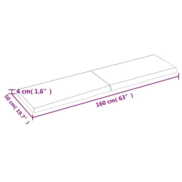 Étagère murale 160x50x(2-4) cm bois de chêne massif non traité - Photo n°10