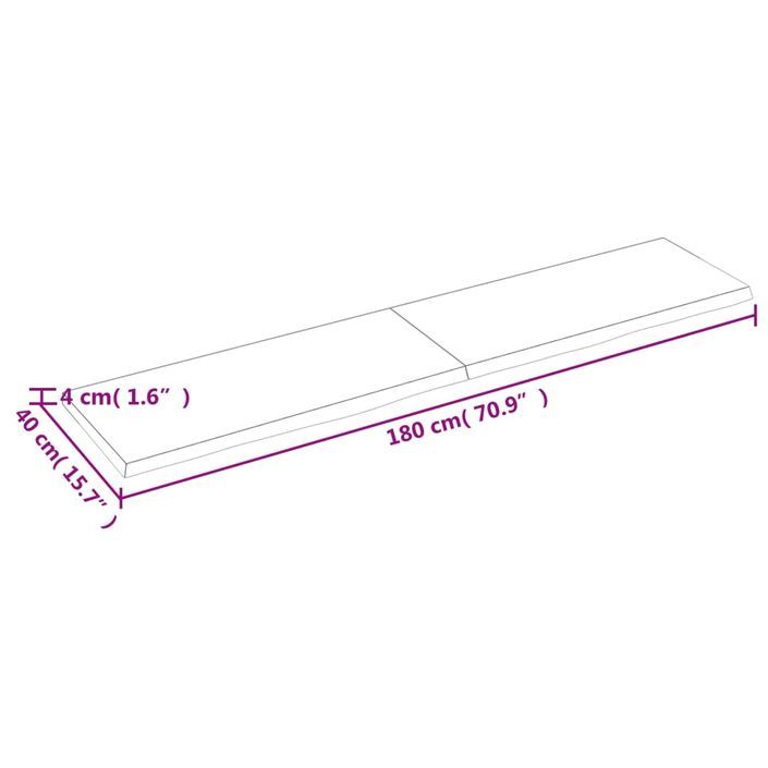 Étagère murale 180x40x(2-4) cm bois de chêne massif non traité - Photo n°9