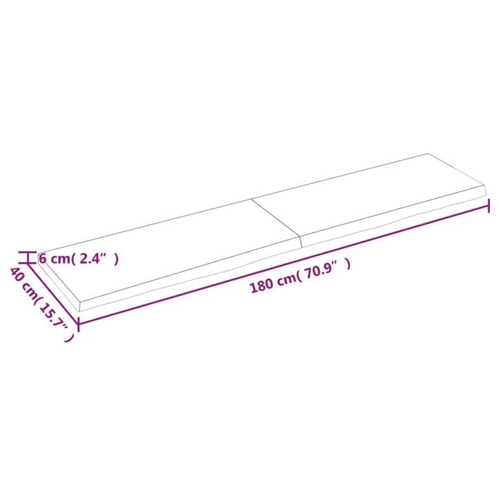 Étagère murale 180x40x(2-6) cm bois de chêne massif non traité - Photo n°10