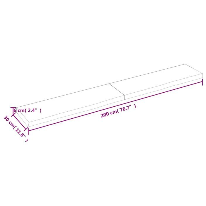 Étagère murale 200x30x(2-6) cm bois de chêne massif non traité - Photo n°9