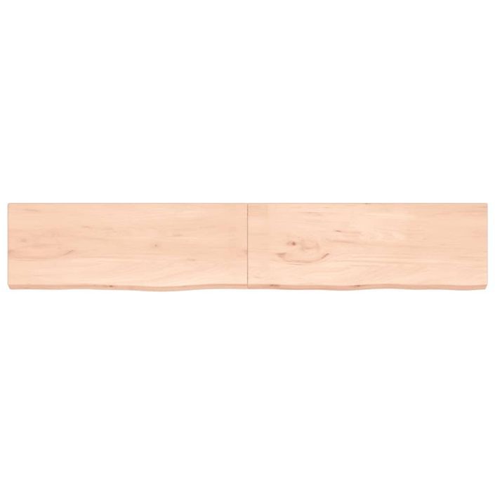 Étagère murale 220x40x(2-4) cm bois de chêne massif non traité - Photo n°4