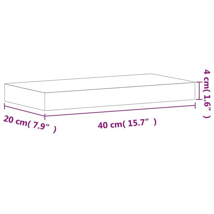 Étagère murale 40x20x4 cm bois massif de hêtre - Photo n°6