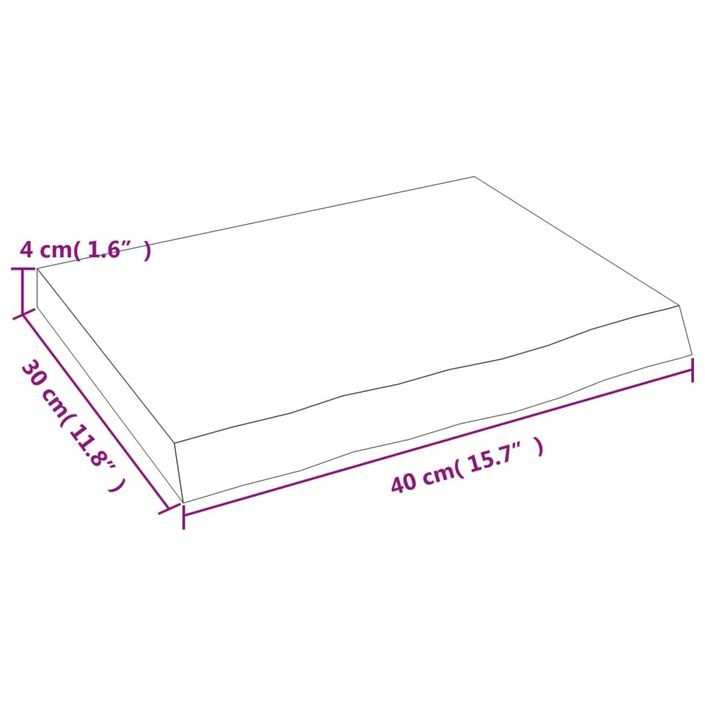 Étagère murale 40x30x(2-4) cm bois de chêne massif non traité - Photo n°10