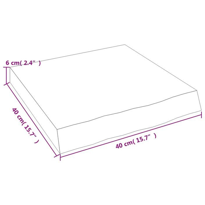 Étagère murale 40x40x(2-6)cm bois de chêne massif non traité - Photo n°9