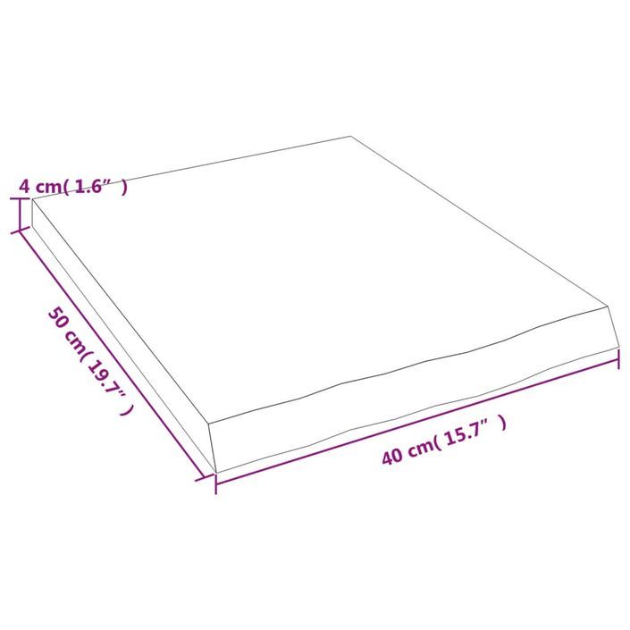 Étagère murale 40x50x(2-4)cm bois de chêne massif non traité - Photo n°8