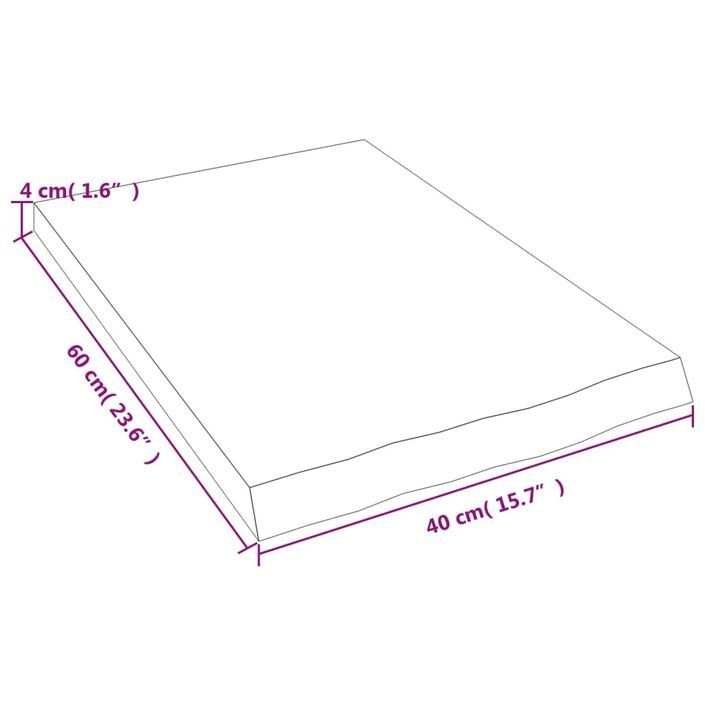 Étagère murale 40x60x(2-4) cm bois de chêne massif non traité - Photo n°9