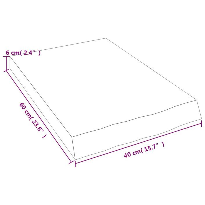 Étagère murale 40x60x(2-6) cm bois de chêne massif non traité - Photo n°9