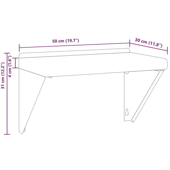 Étagère murale 50x30x31 cm argenté acier inoxydable - Photo n°10