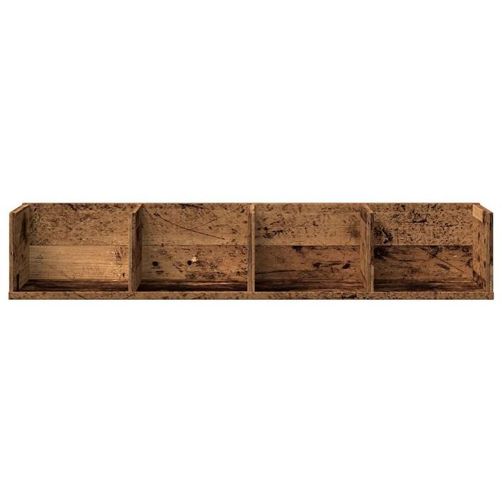 Étagère murale à CD vieux bois 100x18x18 cm bois d'ingénierie - Photo n°4