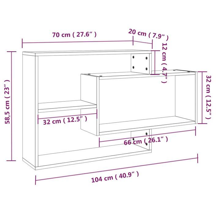 Étagère murale avec 3 espaces ouverts Kazko 104 cm – Pratique et élégante - Photo n°9