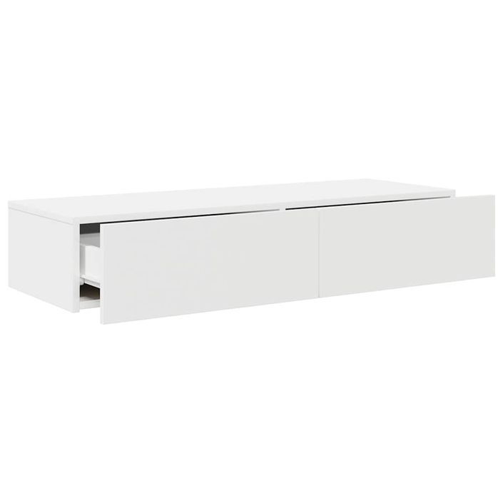 Étagère murale avec tiroirs blanc 100x36x19cm bois d'ingénierie - Photo n°7