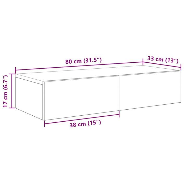 Étagère murale avec tiroirs blanc 80x33x17 cm bois d'ingénierie - Photo n°11