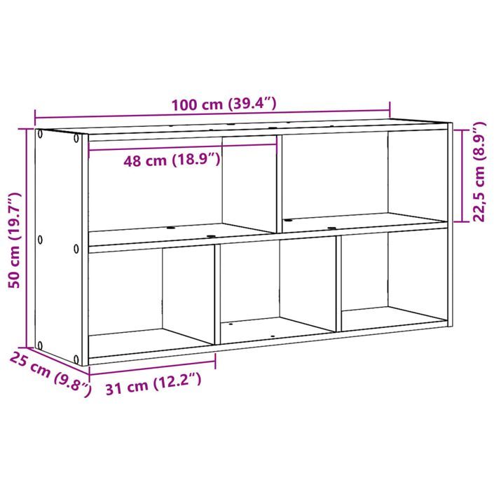 Étagère murale blanc 100x25x50 cm bois d'ingénierie - Photo n°11