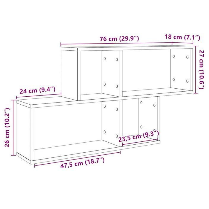 Étagère murale chêne artisanal 100x18x53 cm bois d'ingénierie - Photo n°9